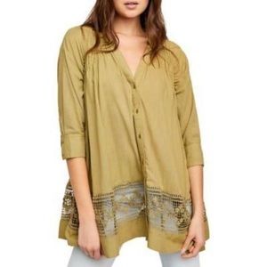 Free People Green Gardens Tunic - Large